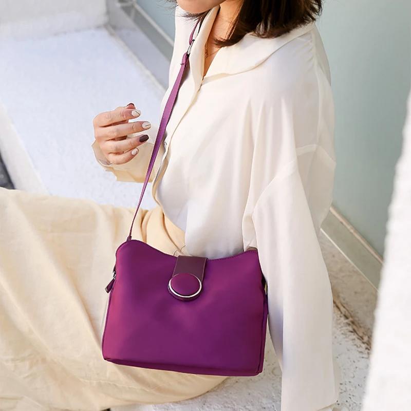 Waterproof Nyl Shoulder Bags For Women, New Arrival Female Small Crossbody Handbag, Solid Color Messenger Bag