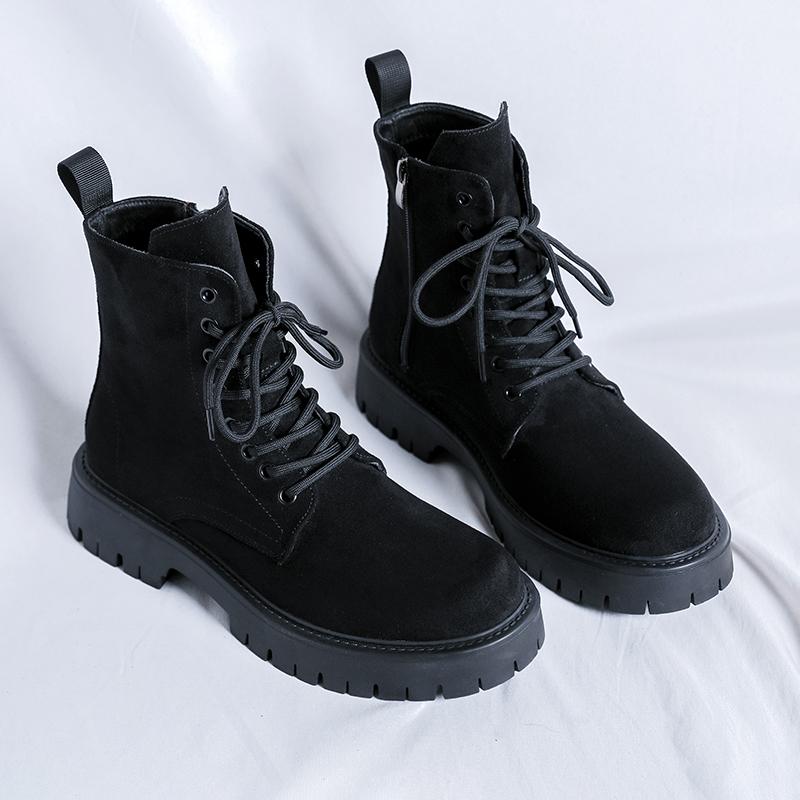 

Кожаная обувь для мужчин Платформа Натуральная кожа Обувь больших размеров Высокое качество Дизайнерская Формальная Платформа Повседневная обувь Для улицы 46 чёрный