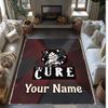 The Cure Crystal Velvet Rug, Custom Name Text Personalized Non‑Slip Floor Mat for Home Decor Gift
