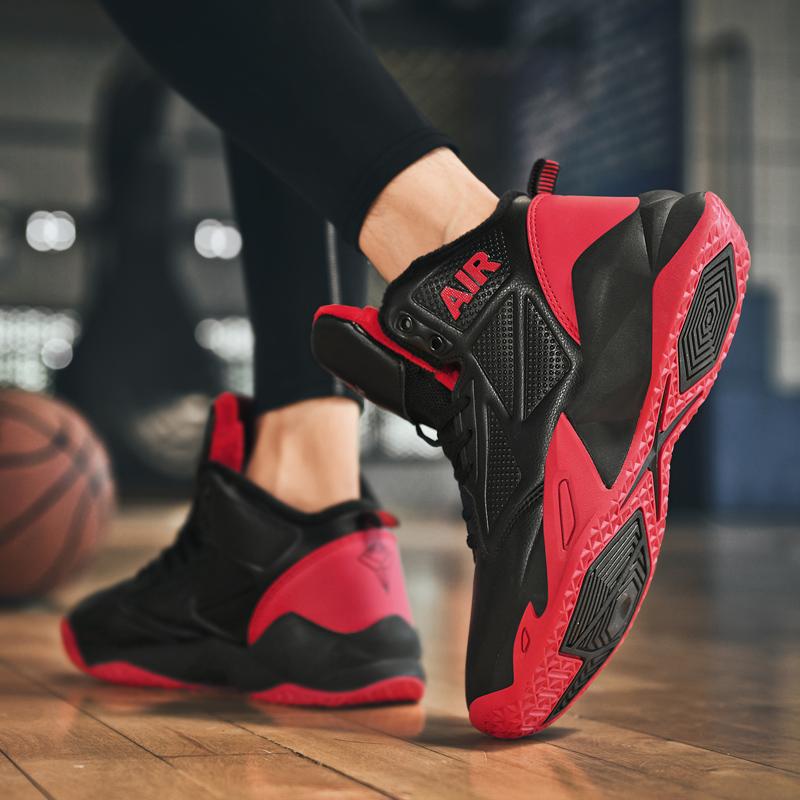 Breathable Men Basketball Shoes Women Hiking Shoe Unisex Plush Sneakers Couple Four Season Shoe Winter Plush Shoe Big Size 36-48
