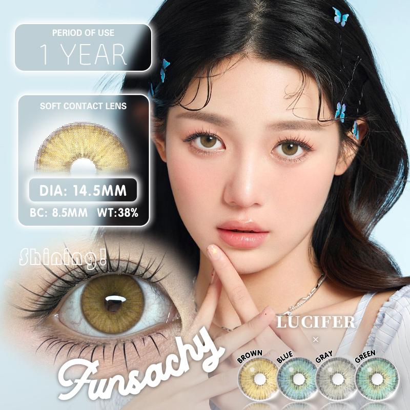 FUNSACHY Colored Lenses 1pair Brown Natural Eye Makeup Contacts Gray Pupils Blue Green Lens Yearly Fashion Cosmetics SoftLens