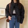 Down cotton-padded clothes women's new small design sense cotton-padded jacket bread clothes short blue jacket trendy