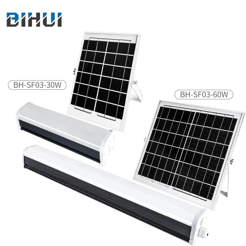 Últimas 30W Lâmpada Solar de Três Provas IP65 Controle Remoto Tubo de Iluminação Externa Iluminação de Pátio Interno Gramado Garagem Tubo Solar Quente