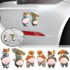 3D Shiba Inu Dog Belly Sticker - Cute Puppy Wearing Orange Outfit With Soft Pink Background Silicone Self-Adhesive