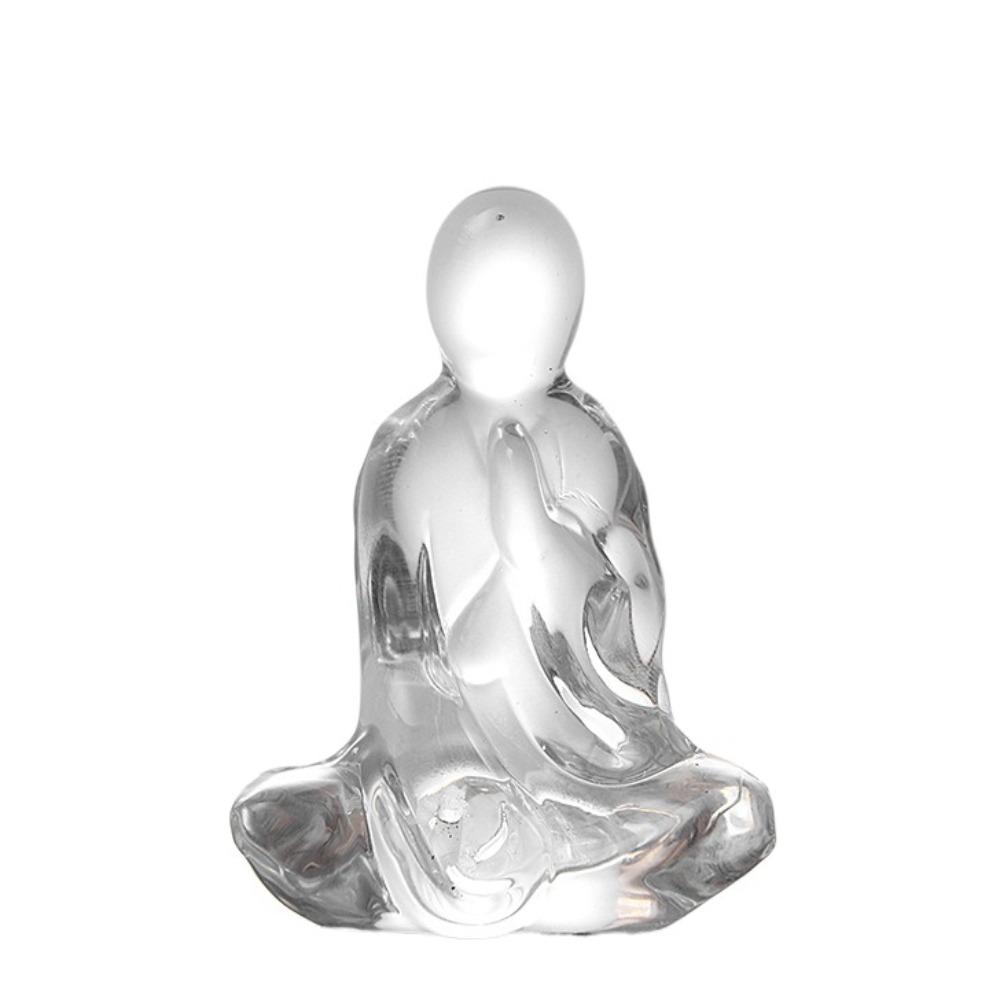 Finely Carved Tea Ceremony Ornaments Transparent Crystal Ornament Living Room