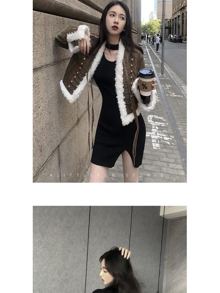 2022 Pure Desire Black Slim Hollow-Out Club Dress - Spring & Autumn Collection, Sexy Plus Size Bottom Skirt