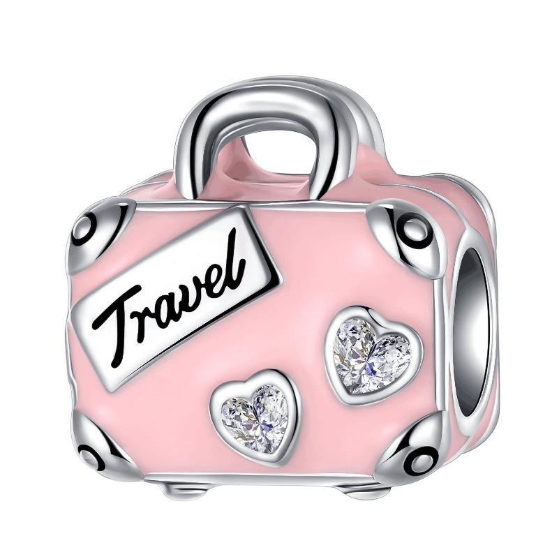 Back To School Copper Charms Bag Earphone Magic Cube Watch Games Console Bead Pendant Fit Bracelet Necklace Jewelry