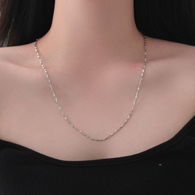 Minimalist Yuanbao Chain Necklace, Light Luxury and Fashionable, No Pendant, Plain Chain, Clavicle Chain, Small Design Sense