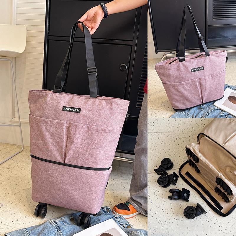 Foldable Portable Large-capacity 360-degree Wheel Travel Bag For Supermarket Shopping Hand-carry Luggage Bag For Shopping And Grocery Trips