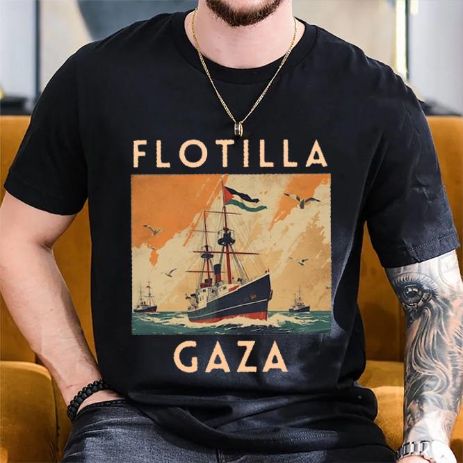 FLOTILLA GAZA Global Sumud Flotilla Men and Women Casual Printed TShirt Vintage Kawaii Clothes Graphic T Shirts Gothic Tshirt