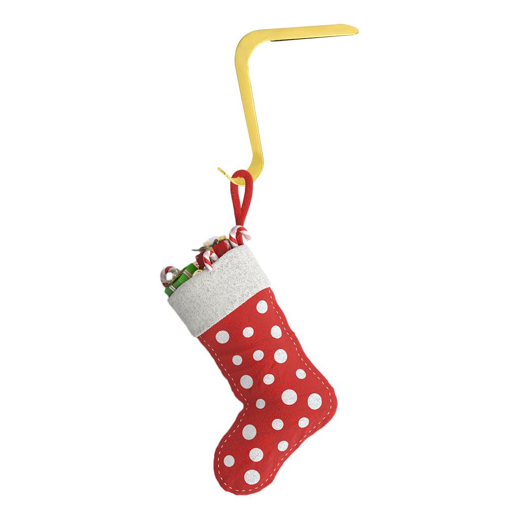 Christmas Stocking Holders Hooks Metal Fireplace Stocking Hanger Multi-Use Stocking Pendant Hooks for New Year Decorations