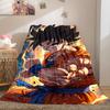 1pz Coperta in Flanella con Stampa Son Goku, Alta Qualità per Tutte le Stagioni, Decorazione per la Casa, Calore e Comfort, Perfetta per Regali di Natale