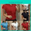 Versatile Fashion Women Short Sleeve Bow Chiffon T Shirt Blouse For Summer Casual Wear