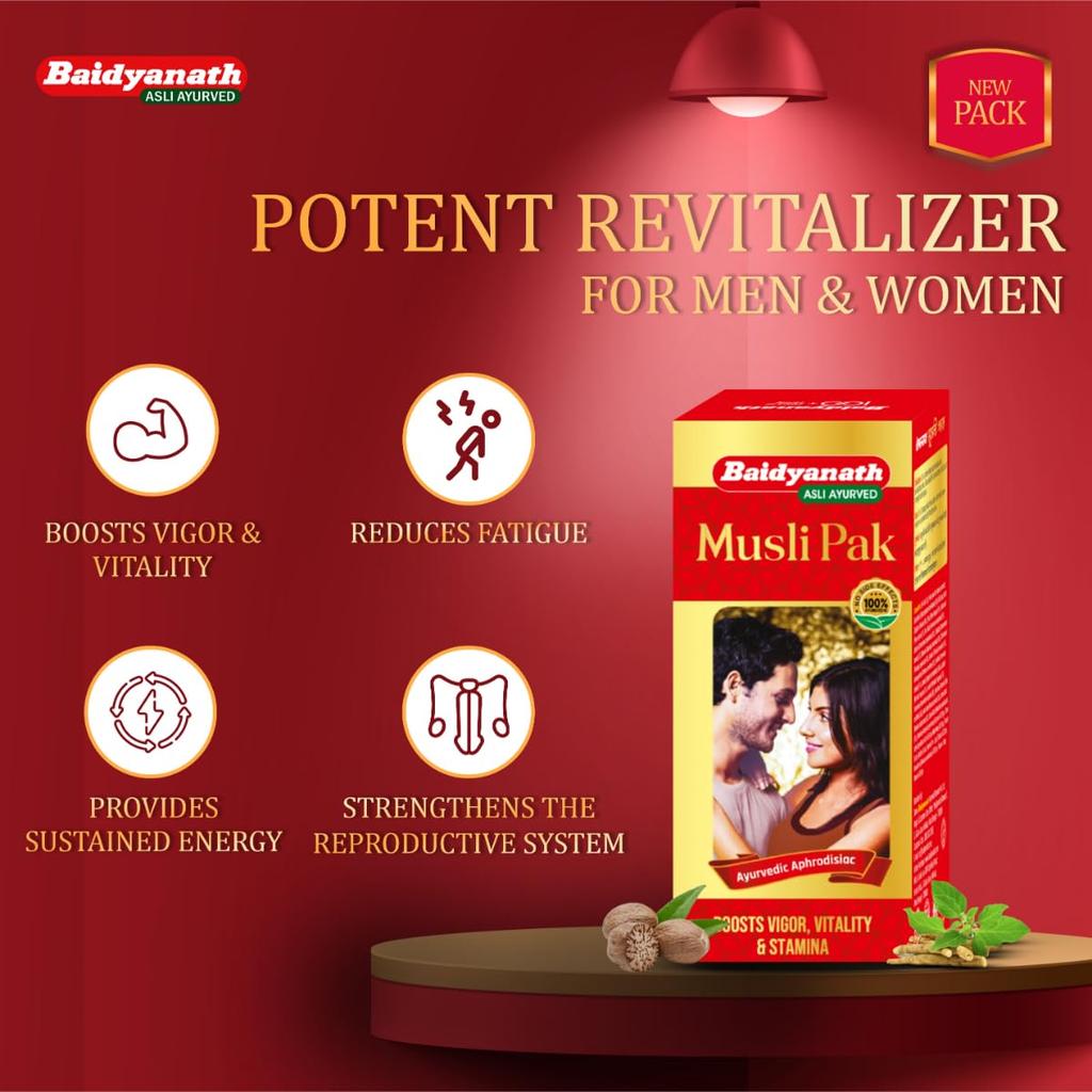 Baidyanath Red Musli Pak 250G Powder | Pure Safed Musli for Energy, Strength, and Vitality