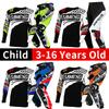 Set completo abbigliamento motocross per bambini Kit Maglia Pantaloni Youth bambino verde Moto nero 3 4 5 6 7 8 9 10 anni Tuta fuoristrada blu arancio Enduro cross ragazzo ragazza