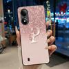 Exclusive Initial Letter With Flower Phone Case For ZTE Blade A33s Soft Silicone Black Case ZTE Blade A33s Anti-scratch Casing