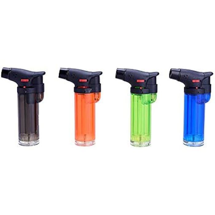 Chalumeau pour crème brûlée - MARQUE - Noir - Antidérapant - Flamme jet bleue - Réservoir rechargeable