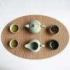 Fine Bamboo Woven Bamboo Tea Mat Heat Insulation Vintage Style Tea Ceremony Bamboo Mat Woven Bamboo Oval Shaped