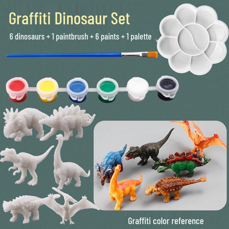 DIY Dinosaurier-Modell Malset für Kinder - Kreatives Graffiti-Spielzeug für Jungen und Mädchen