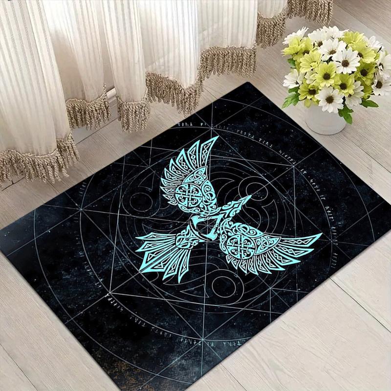 1pc Mysterious Phoenix Totem Print, Design Indoor Area Rug - Soft, Anti-Slip, and Durable Gaming Room Decor for Bedroom, Living Room