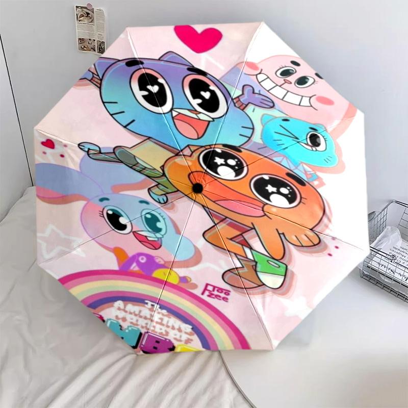 Gumball Darwin Adventure Automatic Umbrella - Suitable Travel Outdoor Portable Umbrella Birthday Gift Daily Essentials