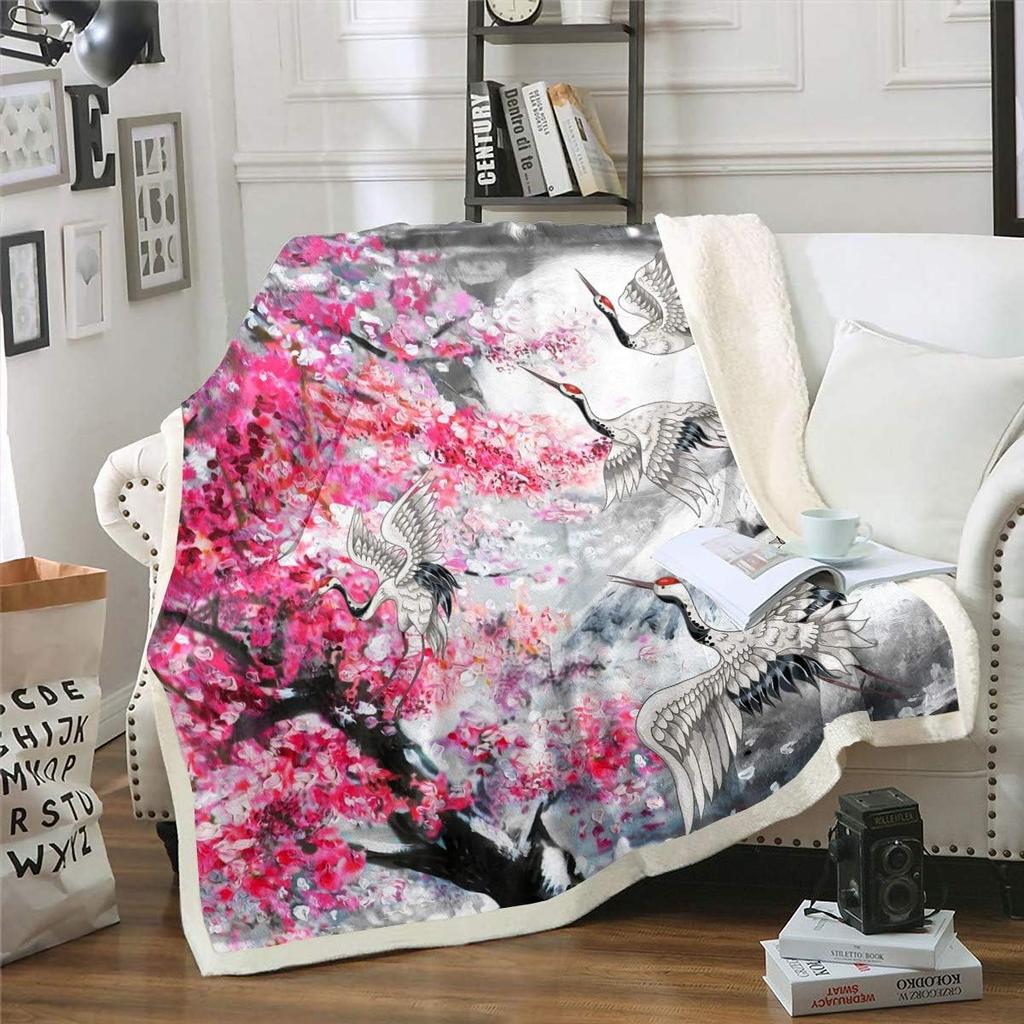 Japanische Ukiyoe Fisch Sherpa Decke Ozean Surfen Koi Kleinkind Fleece Überwurfdecke Kinder Jungen Erwachsene Japanischer Stil Exotischer Koi