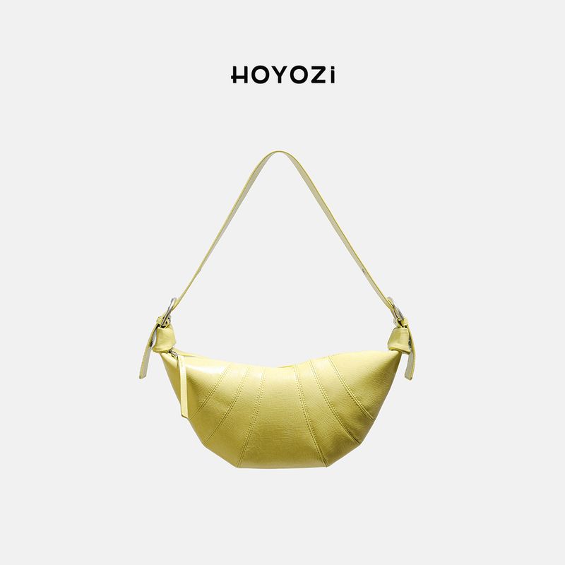 

[Xiaoyoujia Bag] Hoyozi London Baikesong Underarm Horn Crossbody Bag Women s 2025 New Arrival Lime Yellow [New]]
