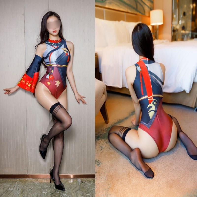 Original Sin Cosplay Costume Kaedehara Kazuha's Anime Swimsuit Outfit