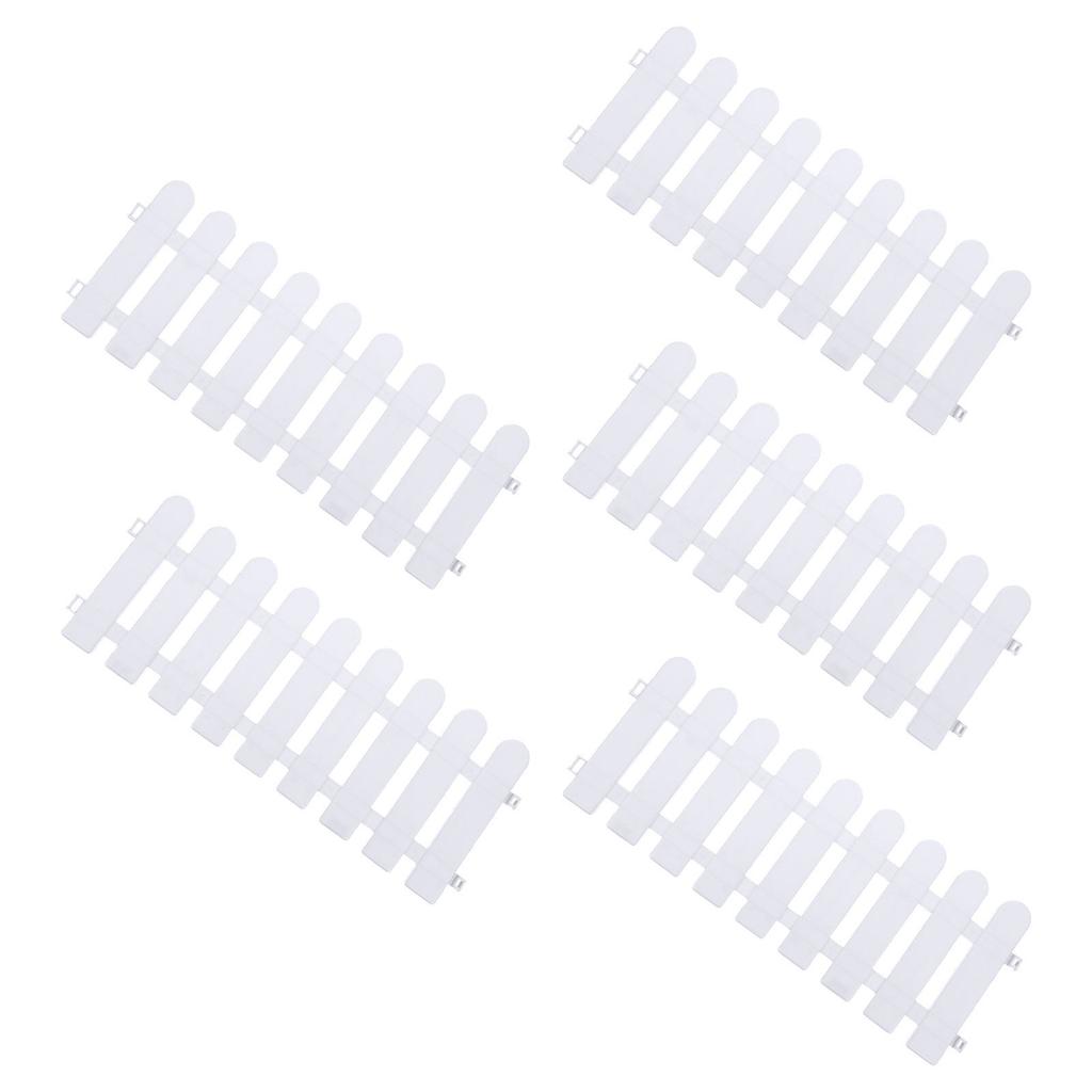 5Pcs Plastic Garden Fence White Edgings Decorative Landscape Panels for Outdoor Lawn Patio Yard Garden Protective Border