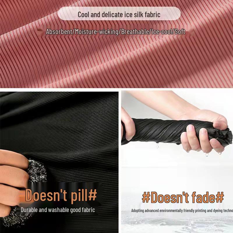 2025 Women's High Waist Wide Leg Ice Silk Pants - Spring/Summer Loose, Slimming, Floor-Length.