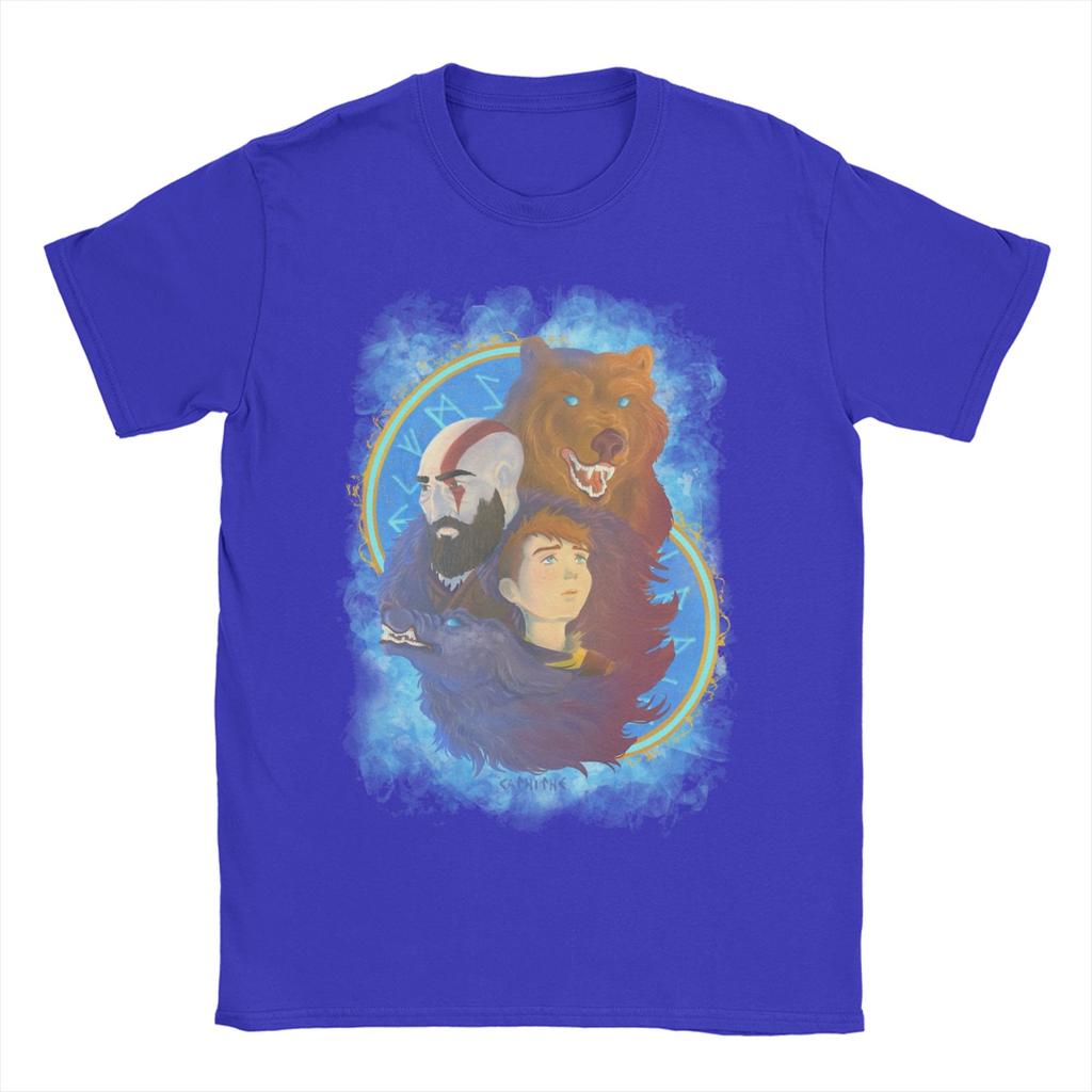 God of War Kratos Survive Game Unisex Women T Shirts Casual Tees Short Sleeve Round Neck TShirts Pure Cotton Plus Size Clothes
