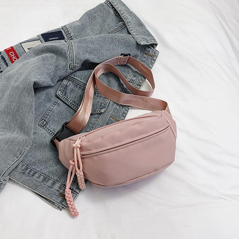 

2025 new casual versatile underarm small bag simple fashion breast bag niche design nylon messenger bag tide рожевий