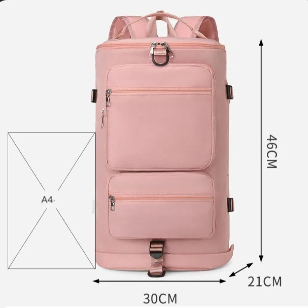 Large Capacity Women Shoulder Travel Backpack Dry Wet Separation Zipper Sports Yoga Luggage Bags with Shoe Compartment