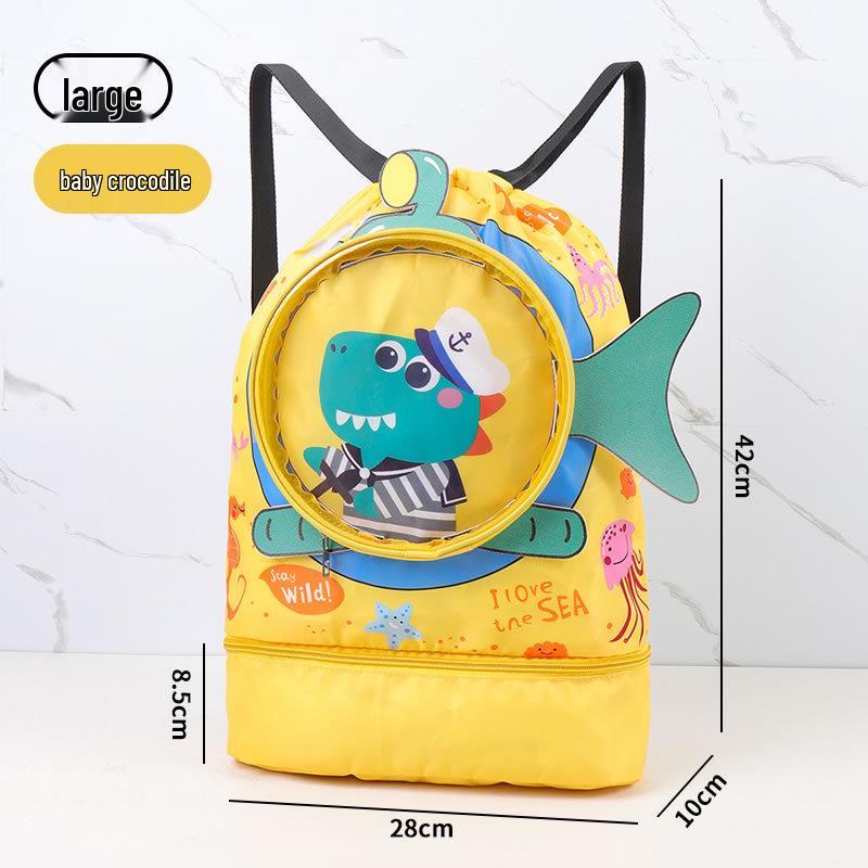 Wasserdichte Schwimmtasche für Kinder: Tragbarer Rucksack mit großem Fassungsvermögen für nasse/trockene Ausrüstung und Fitness-Essentials.