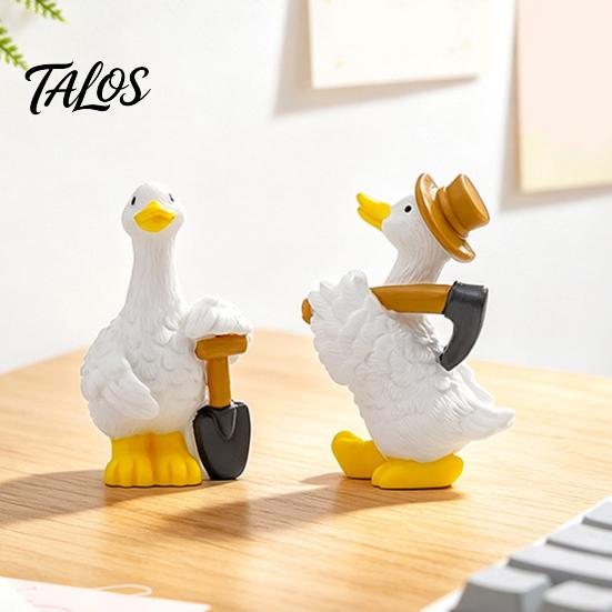 Small Landscaping Accessories Mini Garden Duck Figurine, Cute Farm Dolls, Desktop Animal Figurines for Car Dashboard Figurines, Micro Landscape