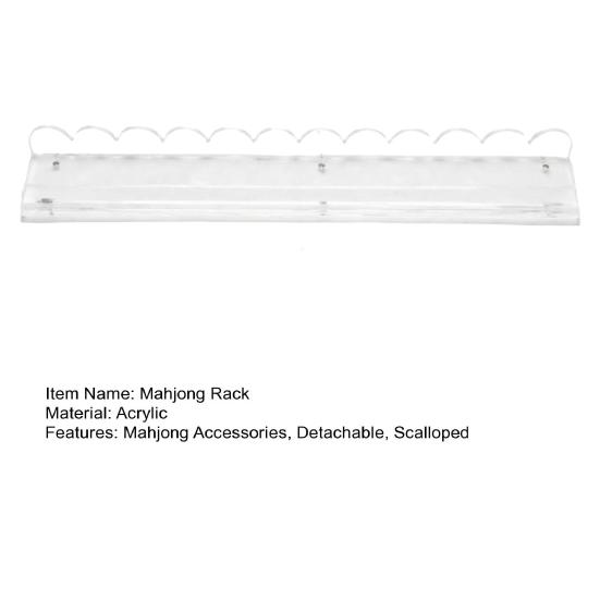 Mahjong Rack with Detachable Magnetic Pusher, Scalloped Acrylic Mah Jongg Tile Holder & Pusher Set, American Mahjong Accessories