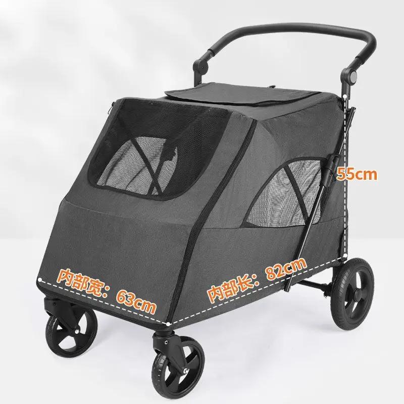 

Тележки для перевозки собак средних и крупных пород, грузоподъемность 75 кг, для пожилых, травмированных и инвалидов, складная тележка для собак одним щелчком серый