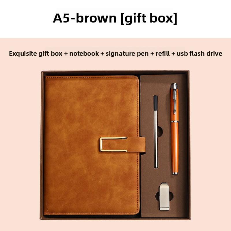 A5 Notatbok Spenne Business Kontor Notisblokk Gaveeske Sett