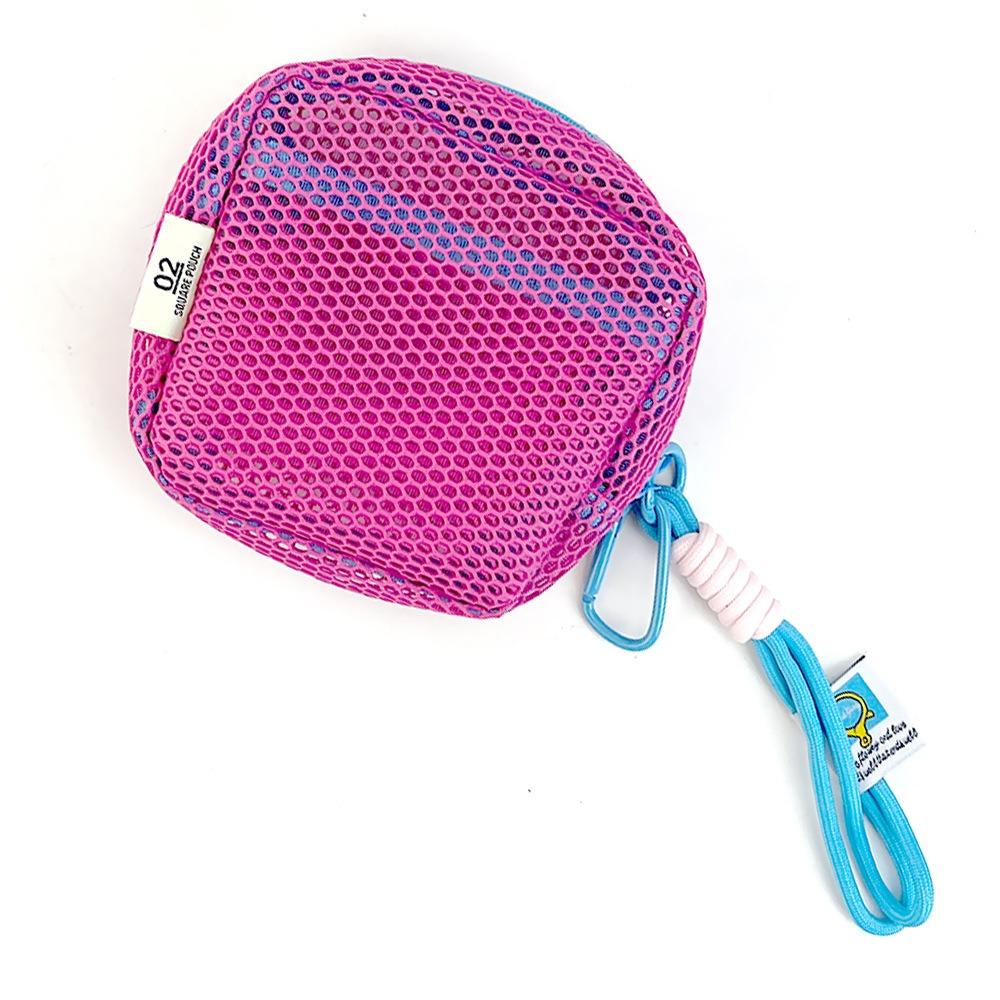Small Capacity Square Mesh Storage Pouch Portable Clear Mesh Bag Creative Change Storage Bag  Men