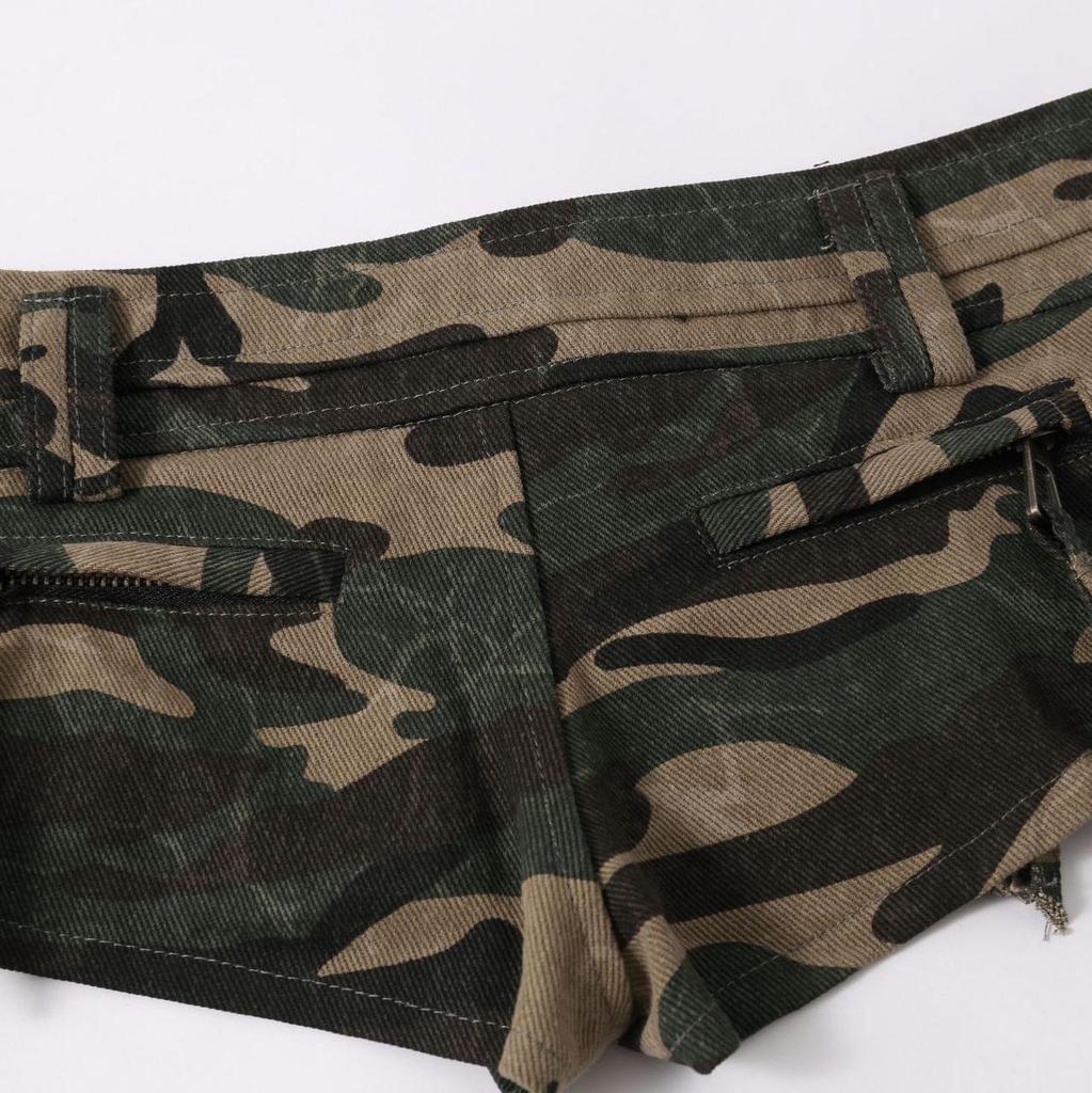 Summer 2026 New Spicy American Girl Camouflage Low-Rise Shorts