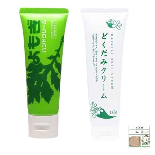 

Chi no Shiosha Dokudami and Mugwort Hand Cream, Body Cream, and Lotion Set (2-Piece Set) with MYN Sticker