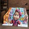 2026 New Cartoon M-Masha and B-Bear Christmas Gift Flannel Blanket,Ultra Soft Plush Throw for Home Bedroom Bed Sofa Cover Kids