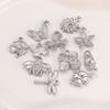 3Pcs Rose Flower/Daisy/Clover/Bee/Butterfly Charms Stainless Steel Pendant DIY Necklace Bracelet Earring Jewelry Making Finding