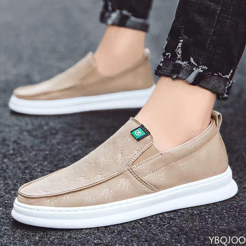 New Men's Canvas Flats Breathable Non Slip Board Shoes Fashion Comfortable Male Bean Bean Shoes Casual Light Flat Homme