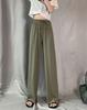GMXIA Women's Ice Silk Pants Women's Summer Slim Draping High Waist Loose Straight Pants Floor Length Casual Wide Leg Pants