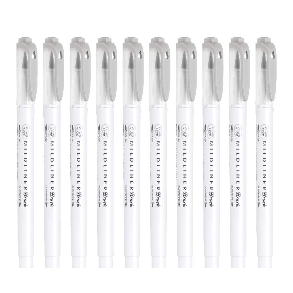 

Кисть для хайлайтера ZEBRA Mild Liner Brush, мягко-серая, 10 шт. B-WFT8-MGR