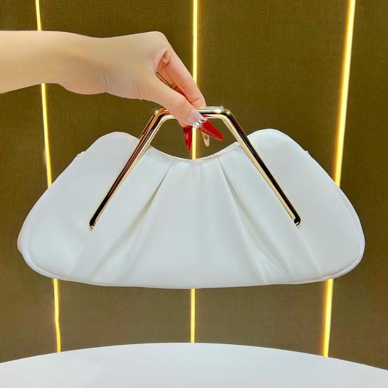 A Fashionable Women's Pleated Handbag, A Niche Pleated Clutch Bag, and A Dinner Bag
