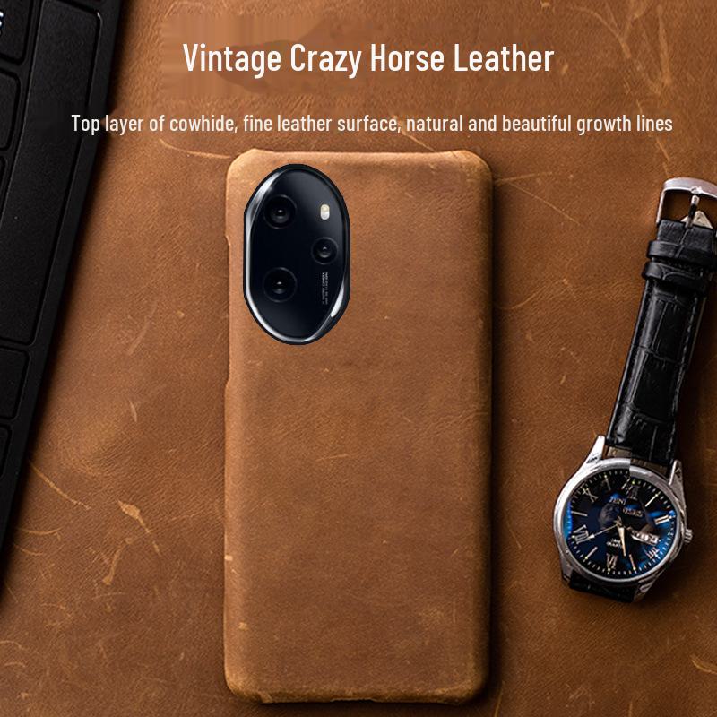 Pouzdro s polovičním krytem z pravé kůže Crazy Horse pro řadu Honor 60