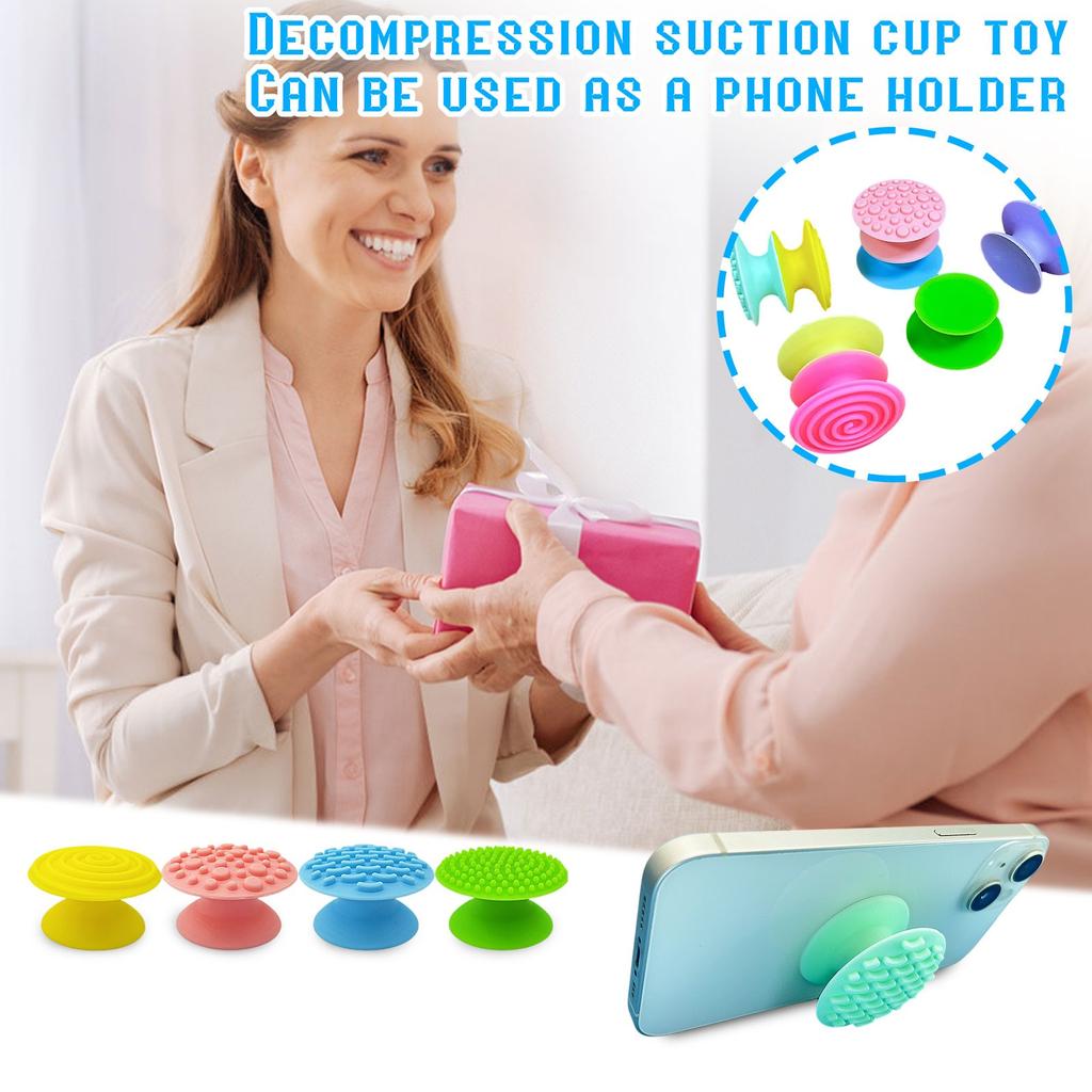 Jouet sensoriel de décompression en silicone ventouse support de téléphone