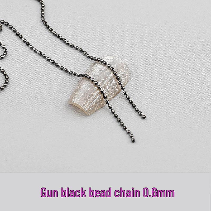 Všestranný extra malý 90cm kovový řetízek s korálky na nail art pro DIY nehtové doplňky